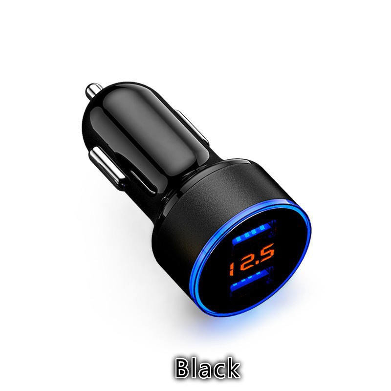 1PCS USB Car Charger Charger Mobil Quick Charging 3.1A Fast Charging 12V 24V LCD Cigarette Lighte