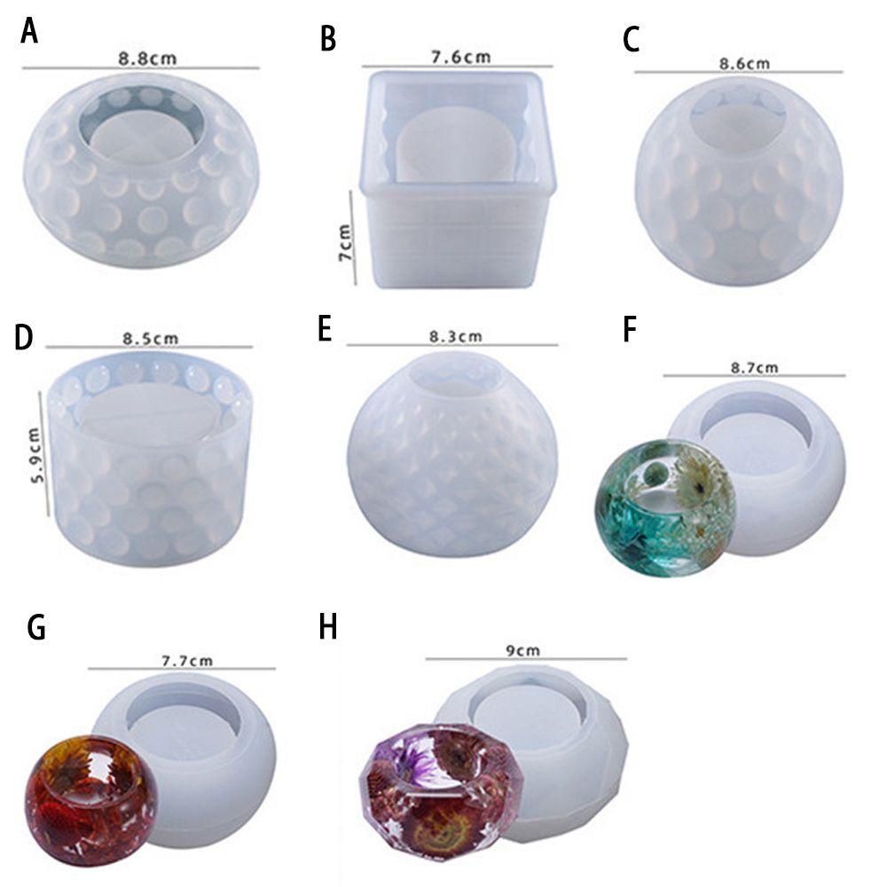 Solighter Crystal Resin Tray Cetakan Penyimpanan Dekorasi Rumah Casting Pot Bunga Cetakan Silikon Gelas Lilin Sukulen Pot Bunga