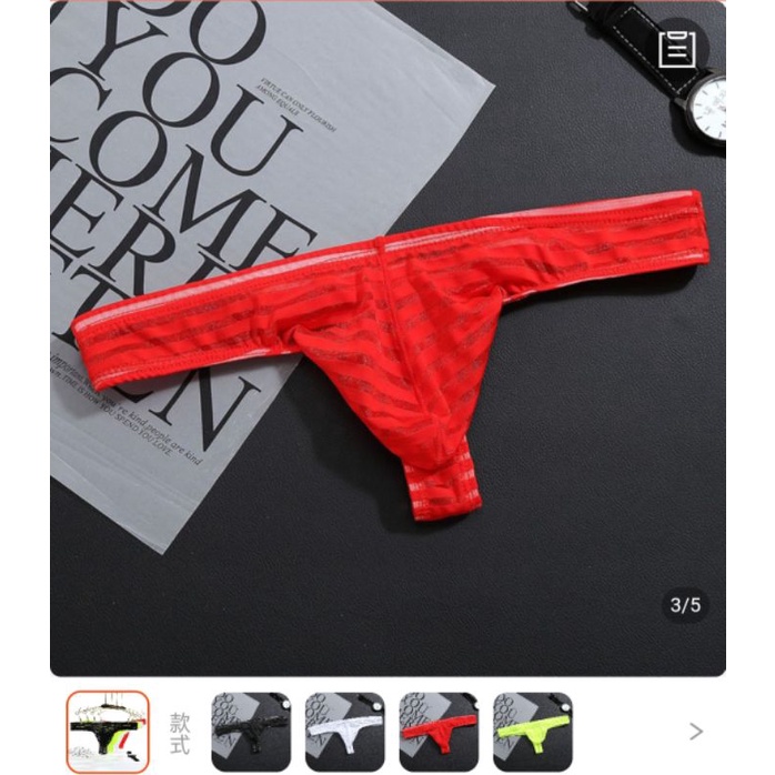 503 Thong Pria kantung celana dalam pria laki laki men panty cowo transparant model garis