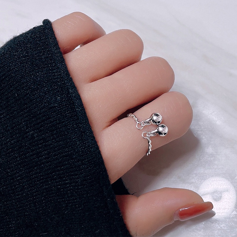 Cincin Model Terbuka Bahan Sterling Silver 925 Desain Kepang Adjustable Untuk Wanita