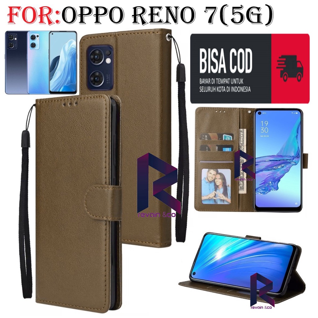 NEW OPPO RENO 7 5G CASE FLIP WALLET LEATHER KULIT PREMIUM SARUNG BUKA TUTUP FLIP CASE OPPO RENO 7 5G