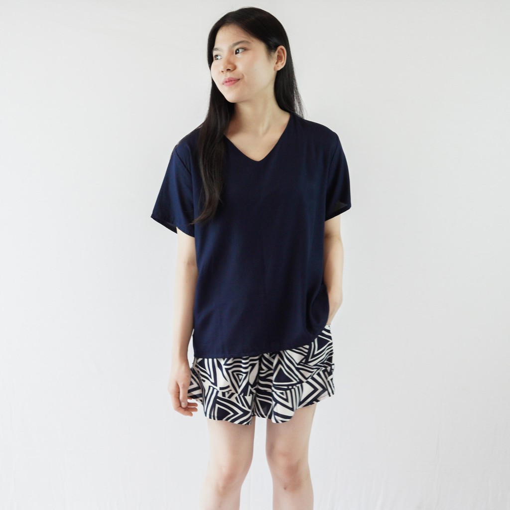 BAJU RUMAH WANITA LOUNGEWEAR PEREMPUAN PIYAMA RAYON RUMAHAN-ELLIE SET