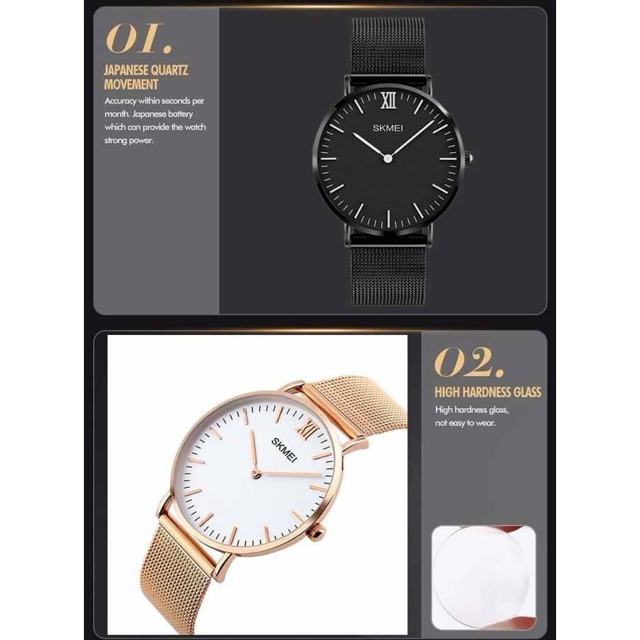 Jam Tangan Wanita Original Strap Rantai Pasir SKMEI 1182 - SILVER