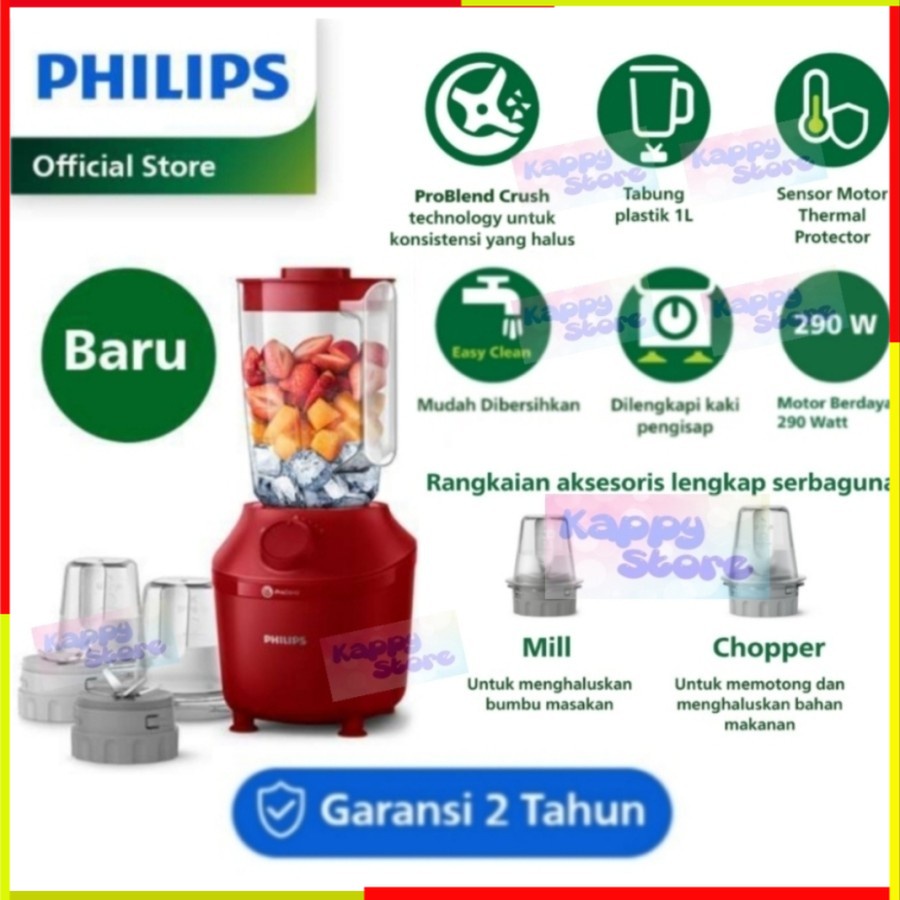 BLENDER PHILIPS 1 LITER HR2042/30/33 BLENDER PLASTIK PHILIPS PHILIP PILIPS BLENDER DAGING BUAH SAYUR