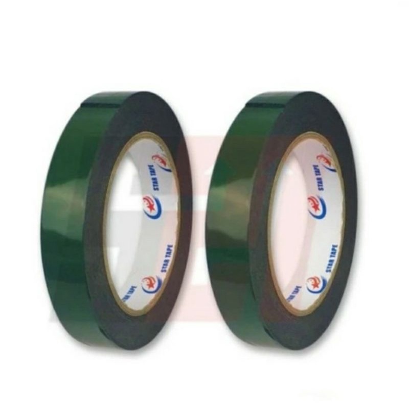 

Double Tape PE Foam Hijau STAR TAPE 24mm x 10yard Full / Real