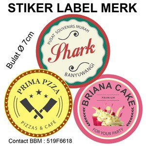 

Stiker Label Nama Merk Produk Online Shop Bentuk Bulat Isi 100 Pcs