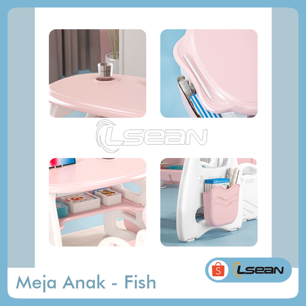 SET MEJA KURSI MAKAN BELAJAR &amp; BERMAIN ANAK - FISH