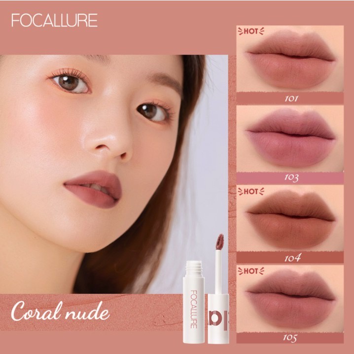 FOCALLURE Lip Clay Lip Cream Focallure Lipstik Lip Matte New Lipstik Cream Velvet-Mist Matte #JasmineMeetsRose FA179