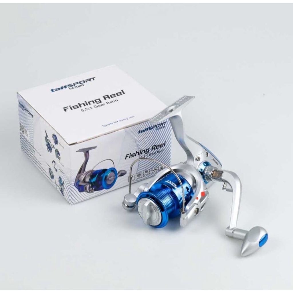 TERMURAH!!! Reel Pancing Taffsport 12 Ball Bearing SA3000 (Blue-Silver)