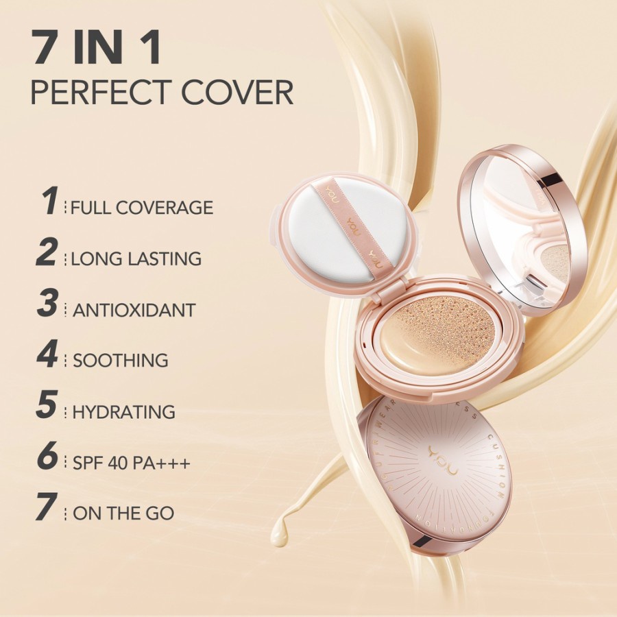 `ღ´ PHINKL `ღ´ Y.O.U nutriwear cushion flawless foundation alas bedak menutup noda