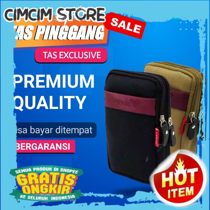 TAS KEKINIAN TERBARU TERMURAH / Tas Pinggang Pria Dompet Hp Cowok Bahan Kanvas Canvas Murah Terbaru 