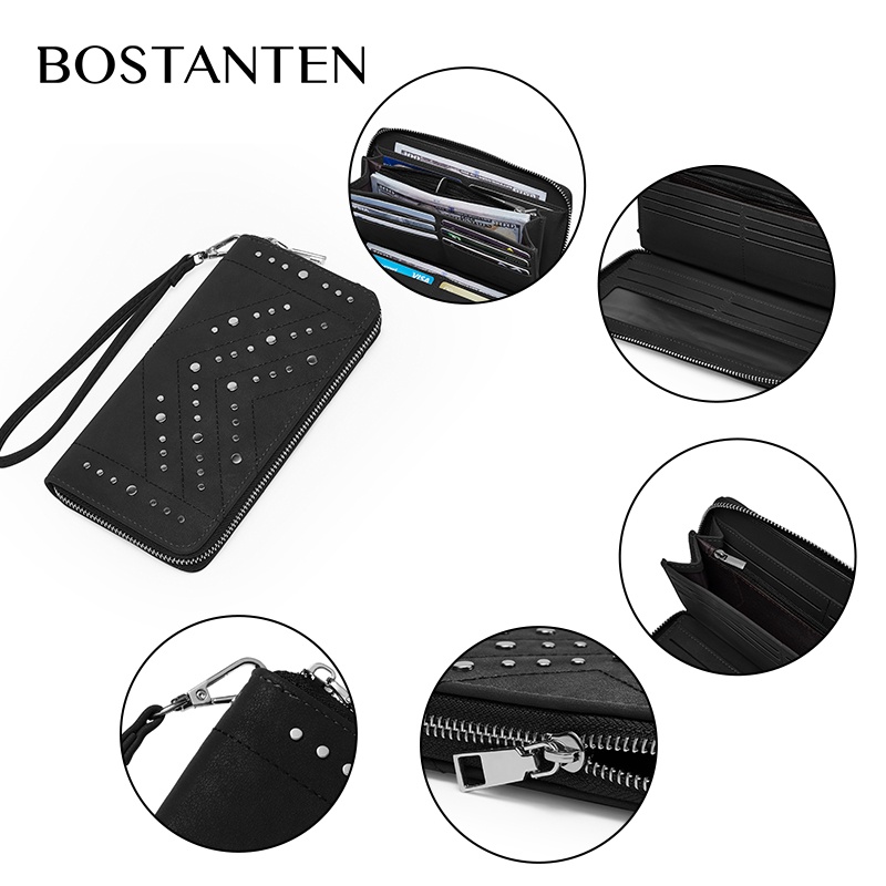 Bostanten Dompet Wanita Dompet Panjang Dompet Multi-kartu Dompet Ritsleting Wallet