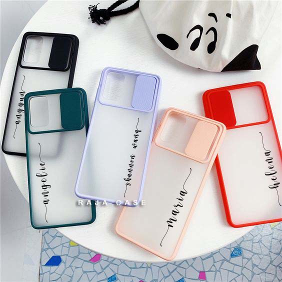 [Custom Case Nama ]SoftCase Slide Camera Protector For Oppo/Vivo/Samsung Case Hp A15 A16 A54 A53 REN