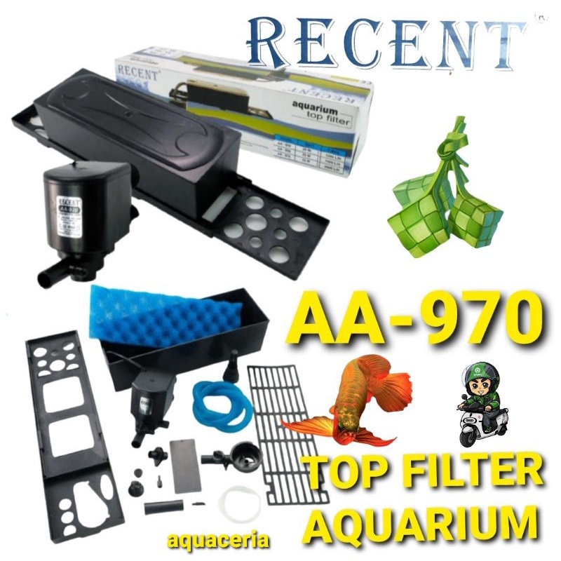 RECENT AA-950 TOP FILTER AQUARIUM JUMBO POMPA AQUARIUM 1PAKET