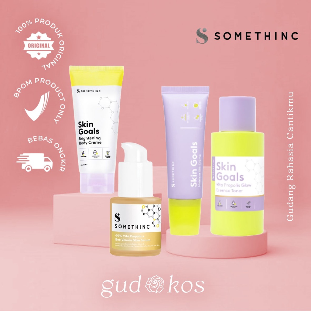 SOMETHINC Skin Goals Series - Vita Propolis Toner Serum Moisturizer &amp; Body Cream / Kulit Cerah Maksimal