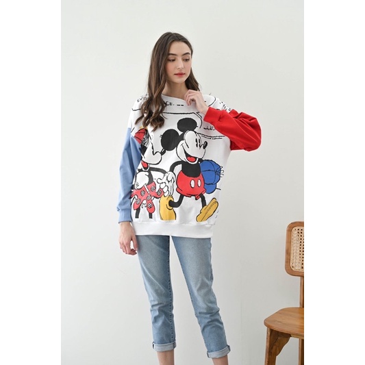 SWEATER COUPLE MICKEY TANGAN PANJANG - FREE MASK