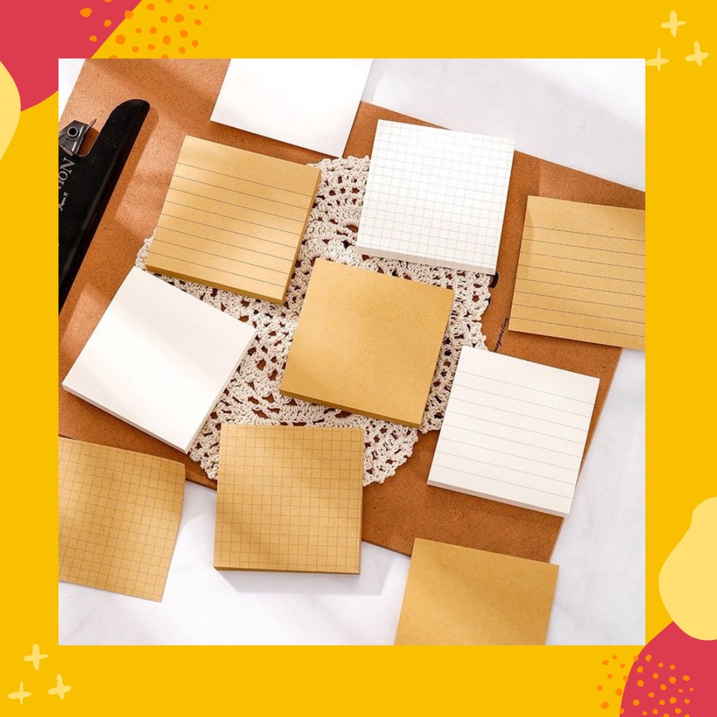 

Memopad Memo Brown White Basic Vintage Simple Murah Kertas Catatan Pengingat Notepad
