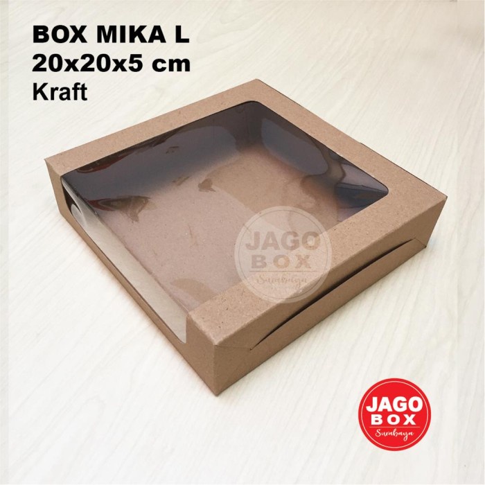 Box Kotak Kue Snack Mika L 20x20x5 cm KRAFT