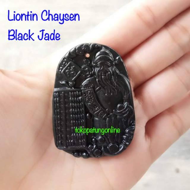 Liontin Chaysen Dewa Rejeki Black Jade Asli 01