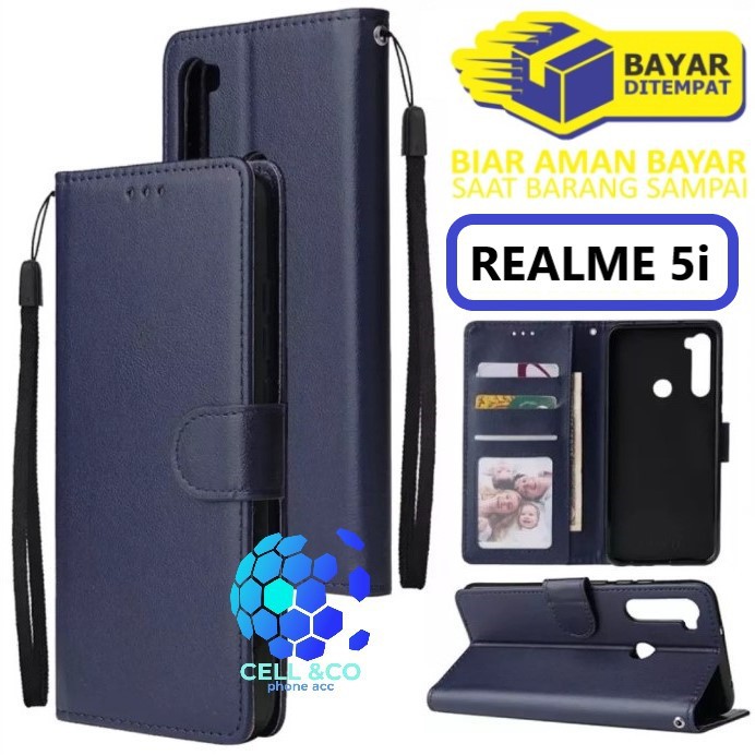 Flip cover REALME 5i Flip case buka tutup kesing hp casing hp flip case leather wallet