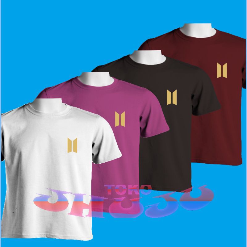 Tshirt Kaos Kpop BTS Logo Gold Kecil