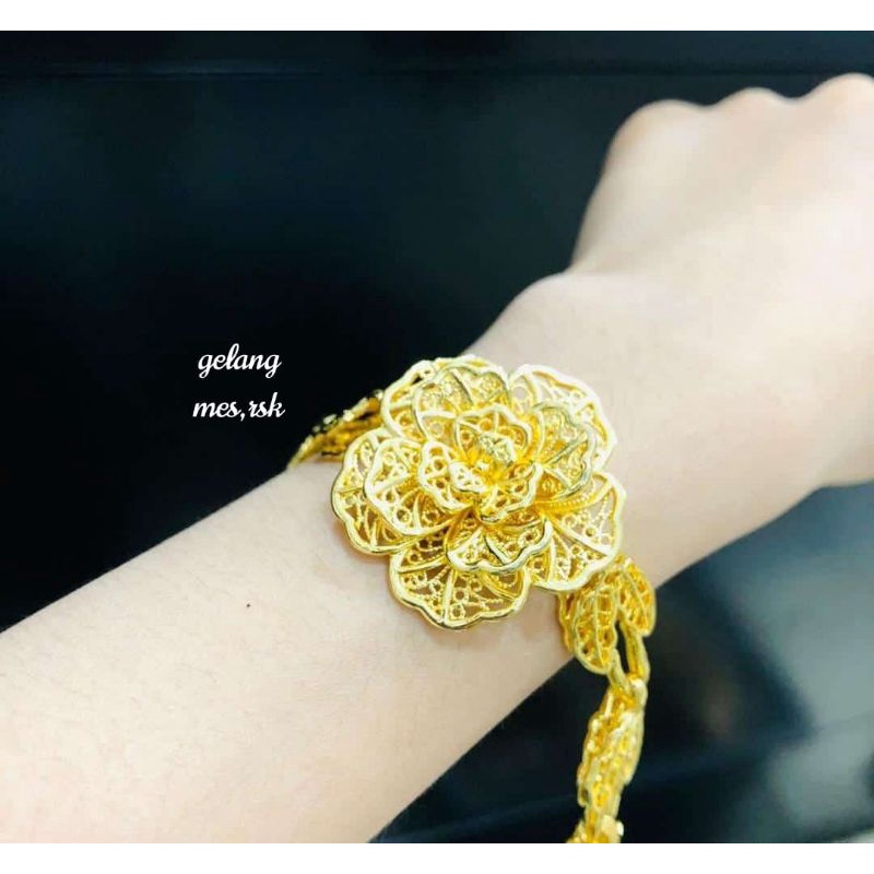 Gelang lapis kristal replika emas 24k model kendari