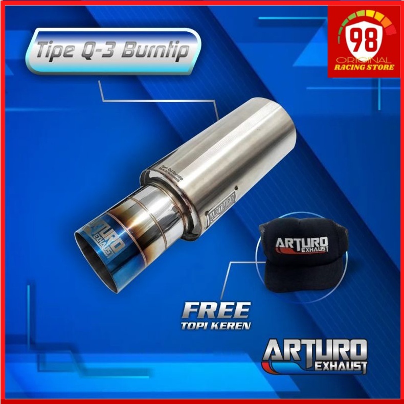KNALPOT ORIGINAL ARTURO Q-3 Burntip BRIO JAZZ MOBILIO HRV BRV CRV YARIS AVANZA XENIA ERTIGA XPANDER 
