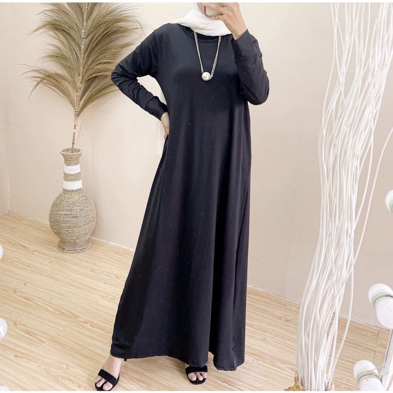 BEFAST - ZEC Dress Wanita ITSUMA / Inner Long Dress / Dress Wanita / Dress Wanita Hijab / Dress Hitam Polos Casual / Dress Formal / Dress Panjang