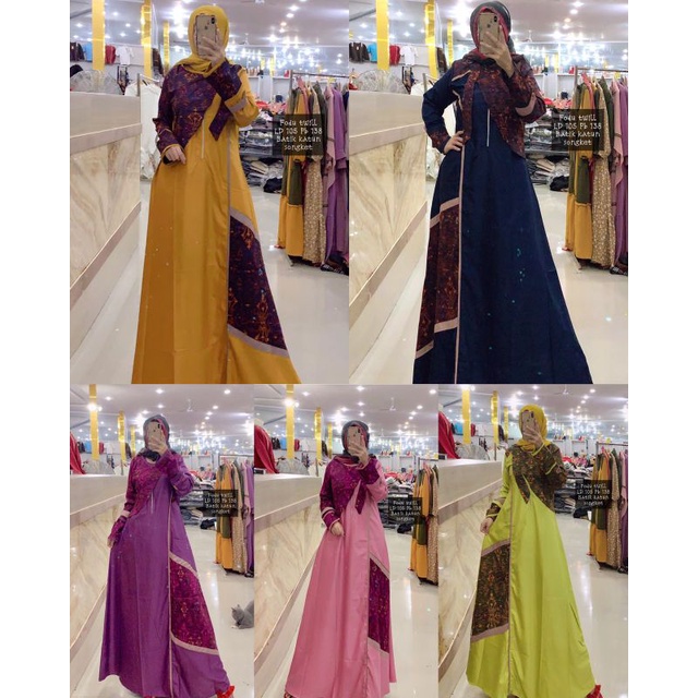 Gamis inayah / Gamis replika / Gamis toyobo batik / Gamis wanita kekinian