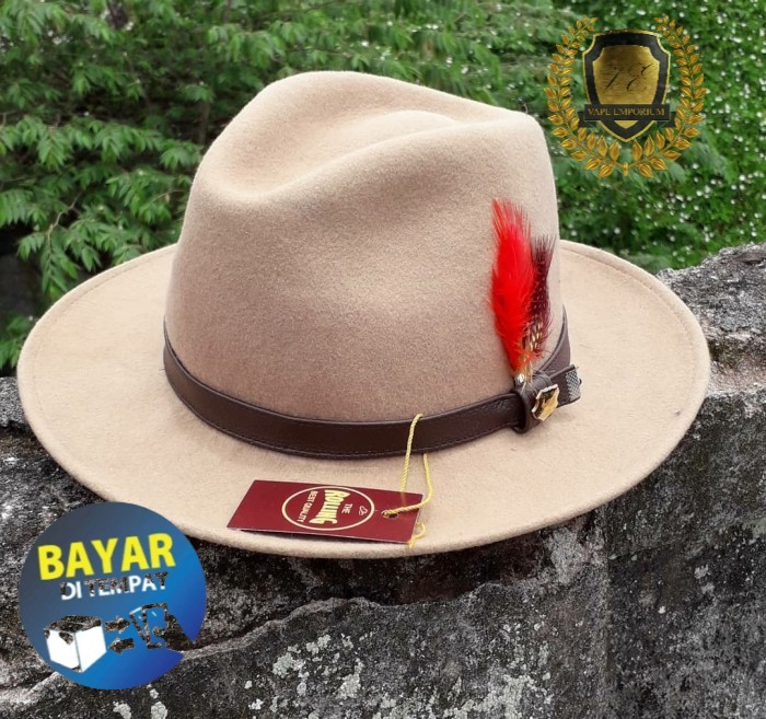 Fedora Hat  FEDORA CREEM IMPORT WOLL 100% Bahan Wool / laken import