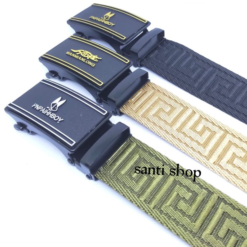 IKAT PINGGANG PRIA CANVAS NYLON BELT SABUK PRIA KEPALA LOGAM  BESI