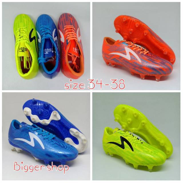 (IMPORT) PAKET KOMPLIT SEPATU BOLA SPECS ACCELERATOR LIGHTSPEED ELITE 2 SIZE ANAK
