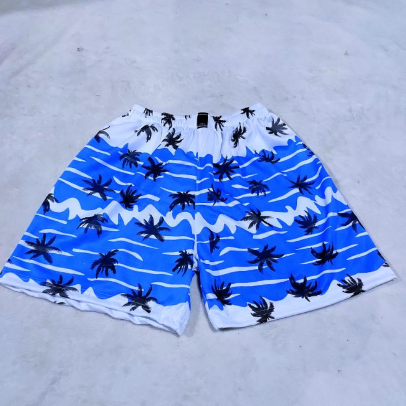 Celana pendek pria boxer surfing santai harian tidur motif pantai