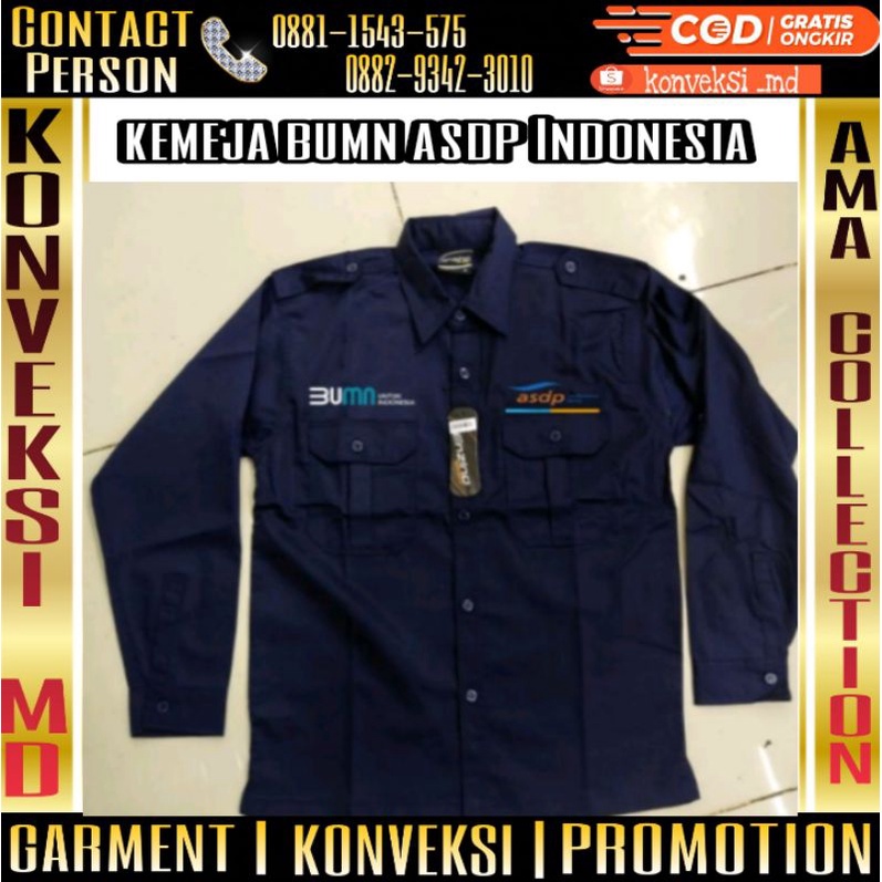 kemeja bumn asdp feri/seragam BUMN asdp/asdp/full bordir