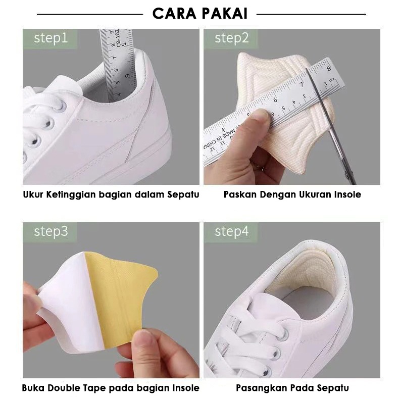 Ganjalan Sepatu Kebesaran Insole Bantalan Tumit Anti Lecet Pengganjal Sepatu Longgar Pria dan Wanita Sneakers