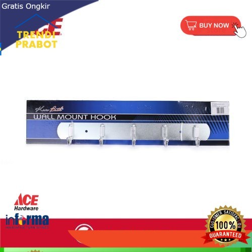 INFORMA GANTUNGAN BAJU Set Hanger Baju Kapstok ACE Set Kris Bath Gantungan Dinding Alumin 5 Kait