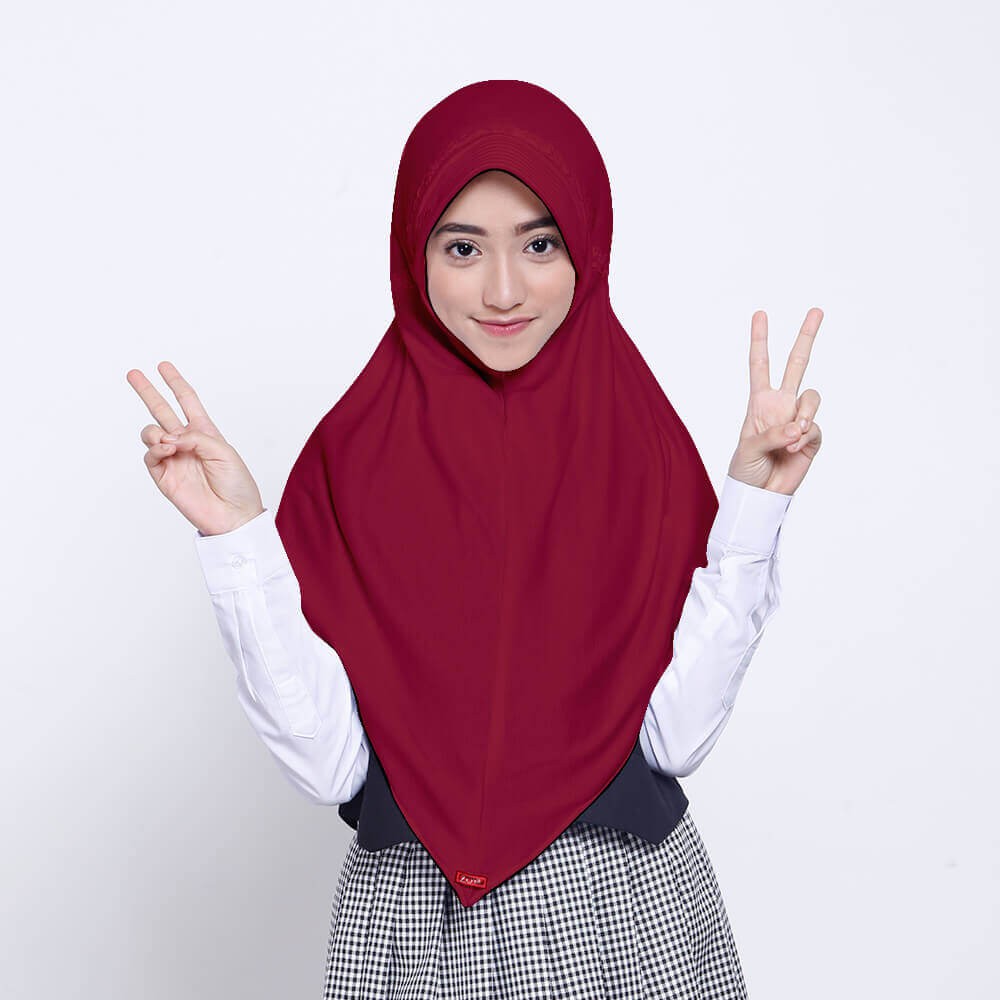 Kerudung Anak / Kerudung Sekolah ZOYA / Bergo / Hijab Instan - JUARAMIDI MAROON