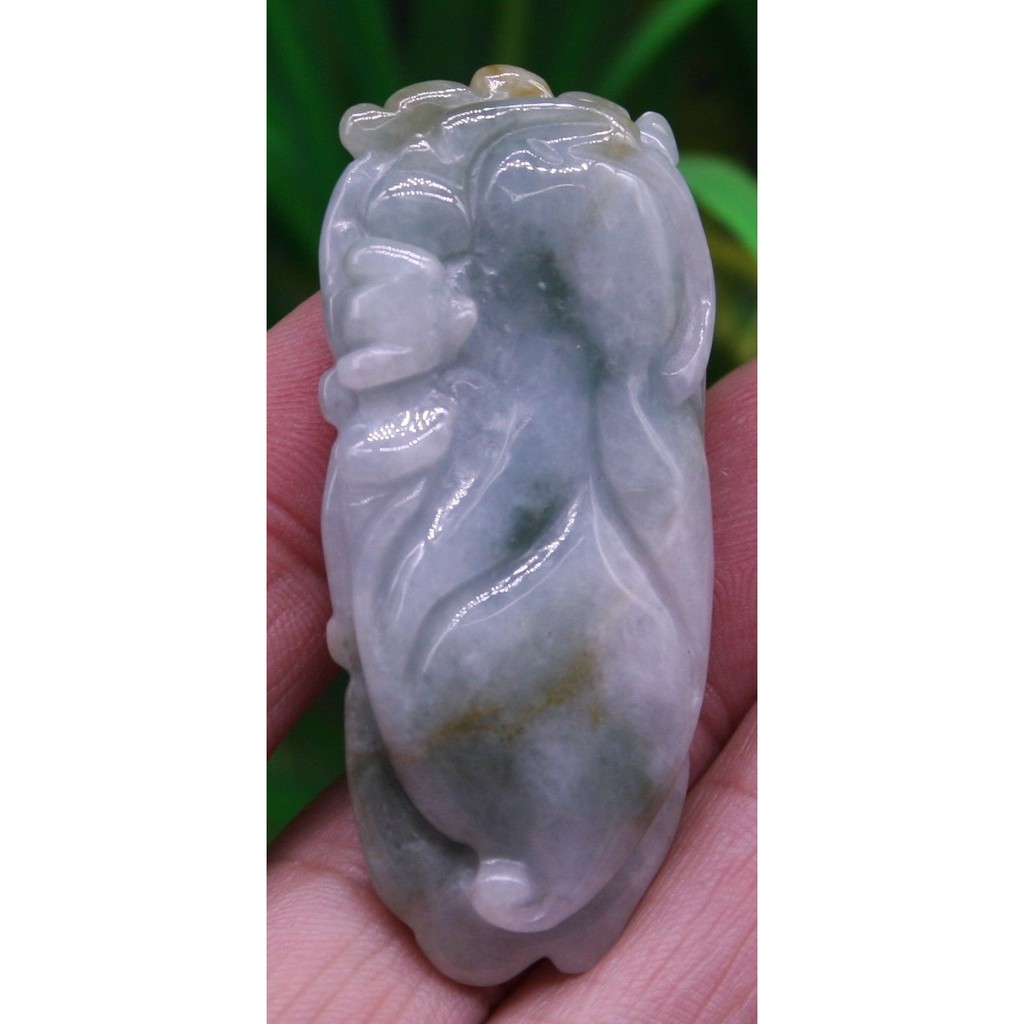 Green 100% Natural A Jade jadeite Pendant Ruyi 0084