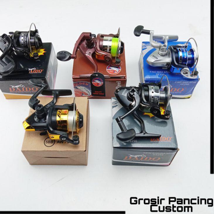 Hot Sell.. satu set joran pancing spinning kaku lentur fiber solid murah kuat ajiro kujira 100 120 1