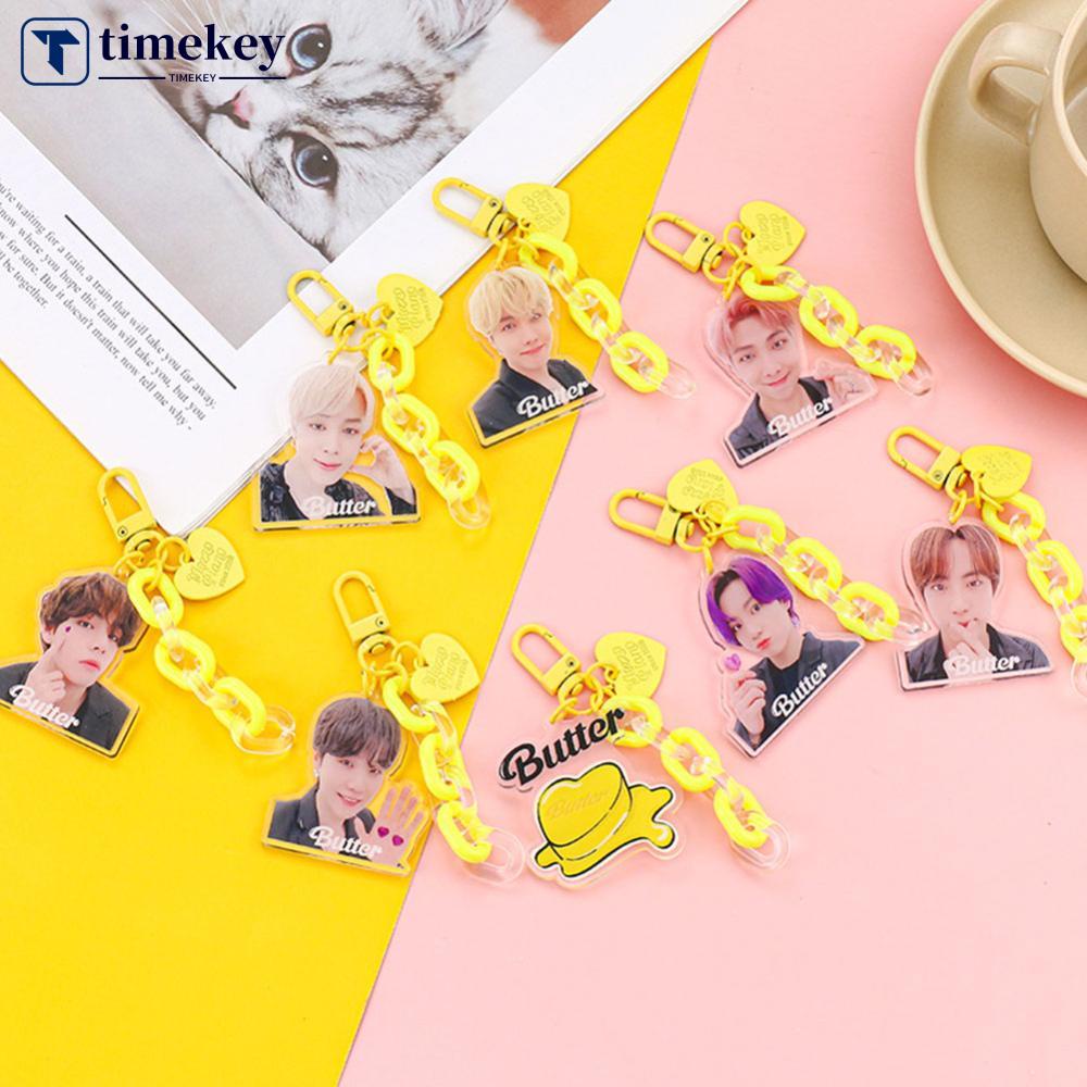 Timekey Gantungan Kunci Desain Mentega / JK / JHOPE / V / SUGA / JIN / JIMIN / RM BTS League Untuk Aksesoris Tas Bayi Rz8