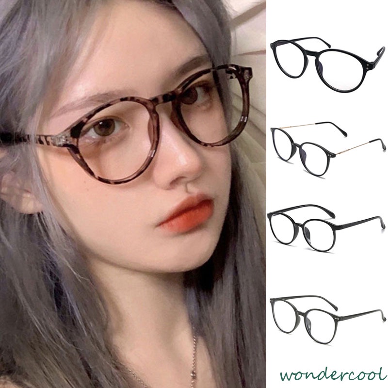 COD Frame Kacamata Lensa Flat Cat Eye Anti Radiasi Gaya Leopard Retro Korea Fashion Wanita Glasses-Won