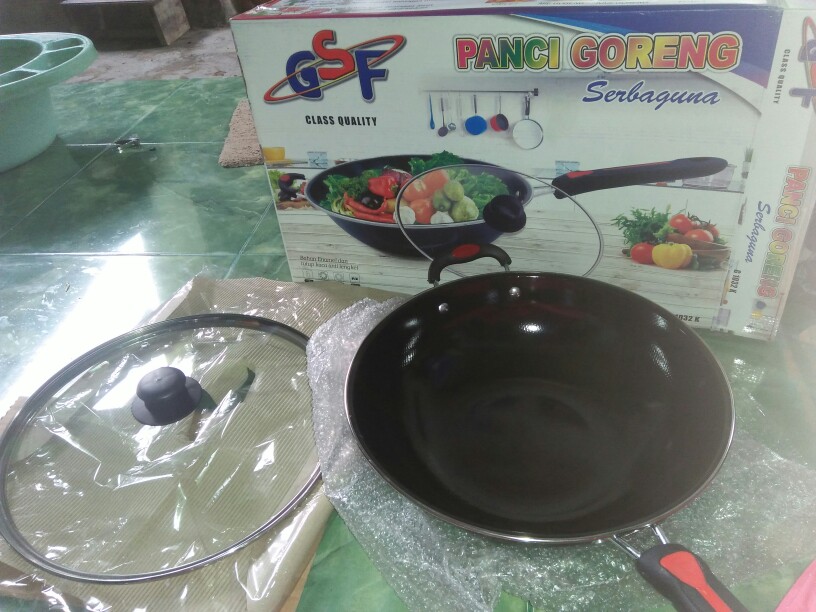 Panci Set Gsf Tutup Kaca Bahan Teflon Anti Lengket Mudah Di Bersihkan