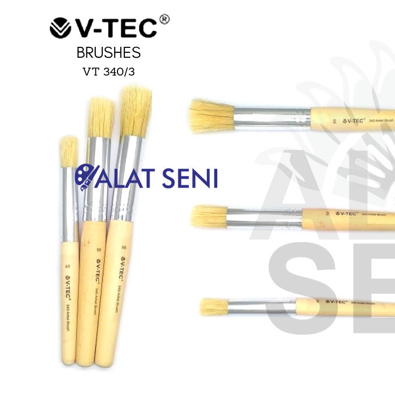

V-Tec Brush VT-340 set 3 / Kuas Lukis set 3 / Kuas Vtec