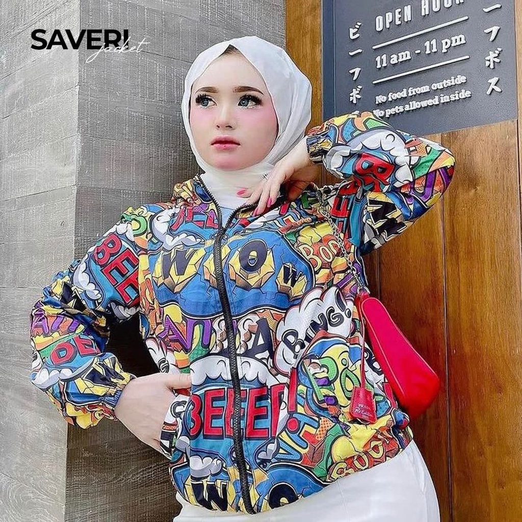 Jacket Saveri By Dzakirah / Jacket parasut / Jacket Motif