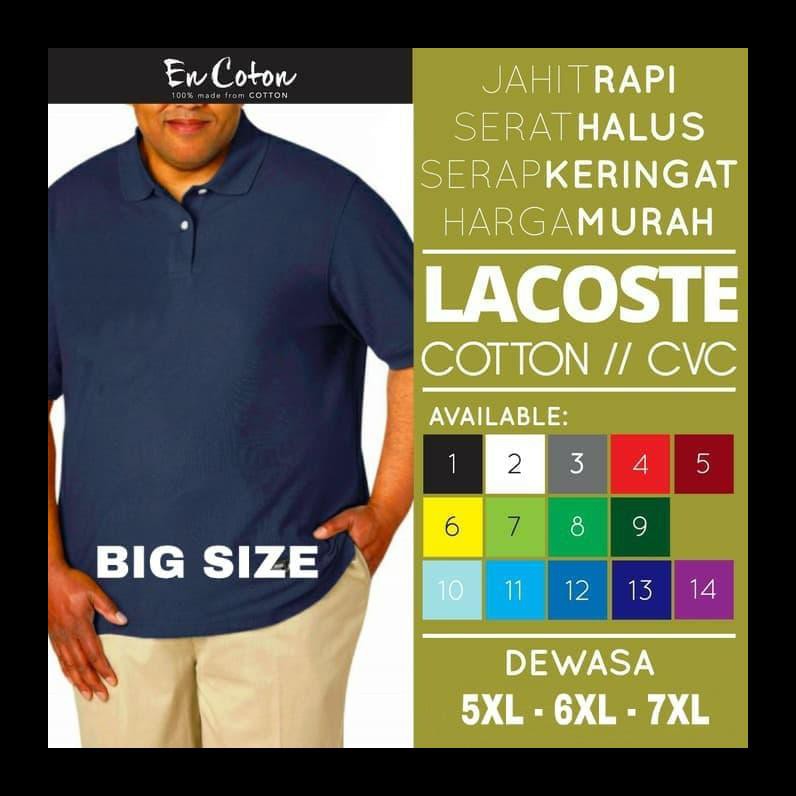 DISKON KAOS KERAH LACOSTE POLO SHIRT KATUN JUMBO - BIG SIZE ( 5XL / 6L ) KAOS POLO LAKI-LAKI PALING