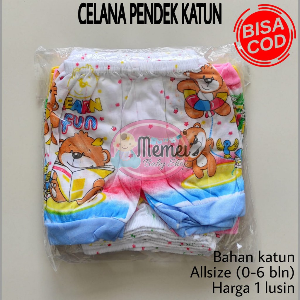 1 LUSIN (12 pcs) Celana bayi pendek KATUN halus lembut