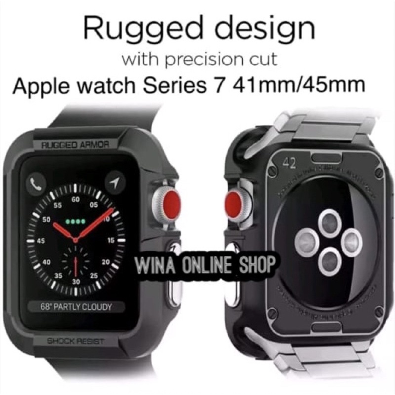 apple watch series 7 2021 41mm / spigen rugged apple watch