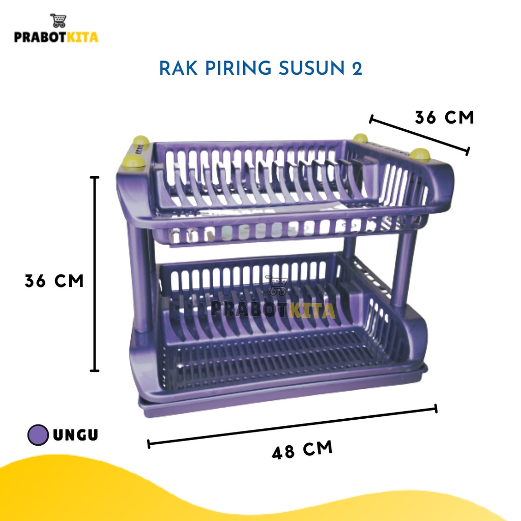 Rak Piring Plastik Susun 2 / Dish Rack 2 Susun / Rak Piring Meja / Rak Tingkat / Rak Dapur Serbaguna