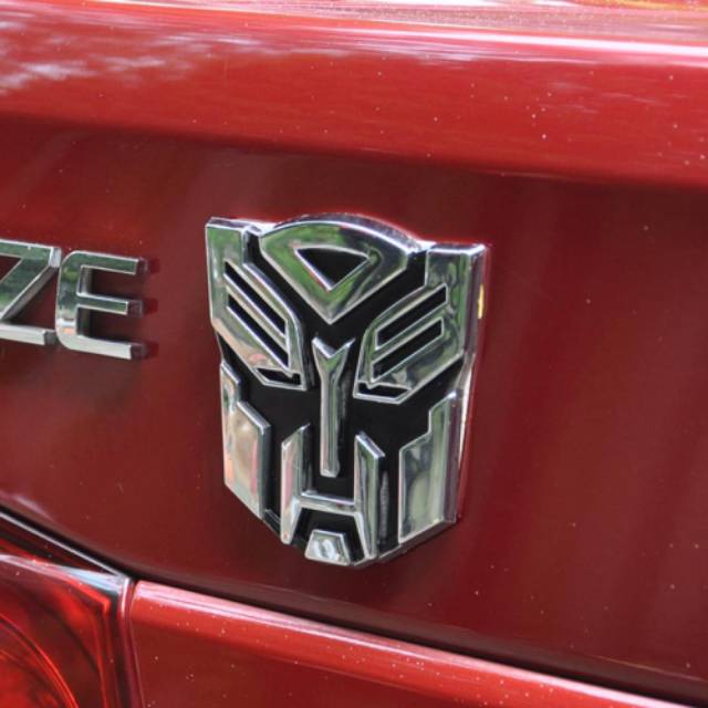 Transformer emblem chrome stiker sticker mobil motor dll autobots decepticons autobot decepticon