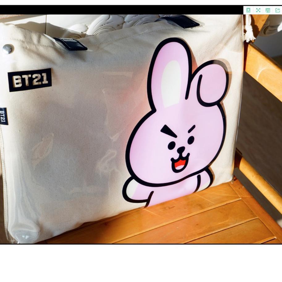 JUN-385 Tas Transparan Tote Jelly Bag BTS BT21 Lucu Import Kualitas Terbaik ..